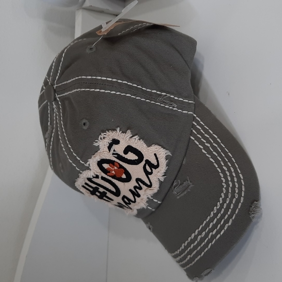 #Dog Momma Baseball Hat Cap Headwear Vintage Look KBETHOS NWT Gray - Picture 4 of 10
